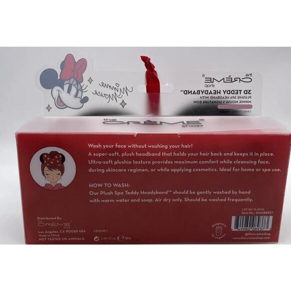 THE CREME SHOP - SPECIAL ED. MINNIE MOUSE 3D TEDDY PLUSH HEADBAND VELVET RED BOW - Picture 4 of 7